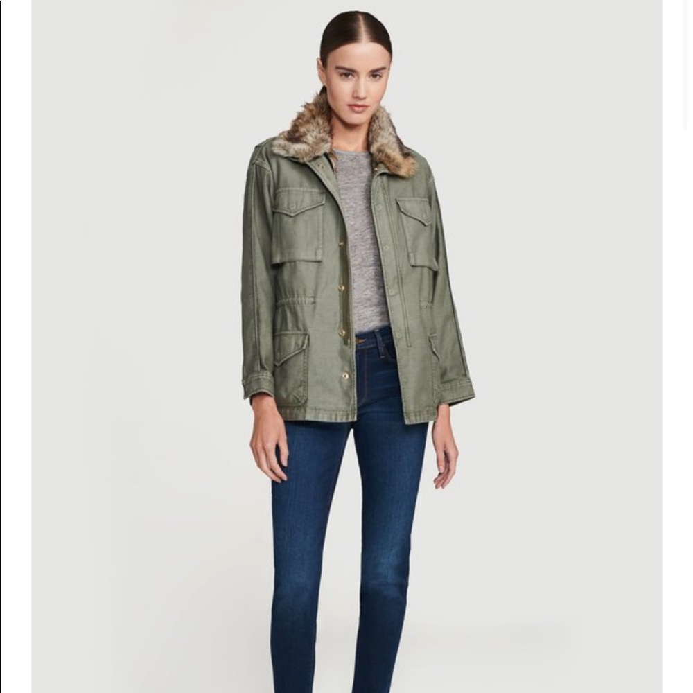 FRAME Service Jacket with Faux Fur